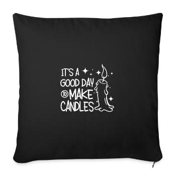 C’est une bonne journée pour faire des bougies - Housse de coussin décorative 45 x 45 cm - noir - Devant