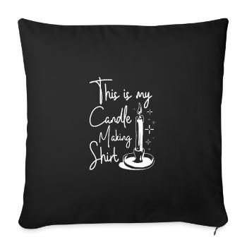 C’est ma fabrication de bougies - Housse de coussin décorative 45 x 45 cm - noir - Devant