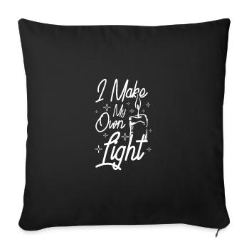 I make my own light, candle making - Sofa pillowcase 17,3'' x 17,3'' (45 x 45 cm) - black - Front