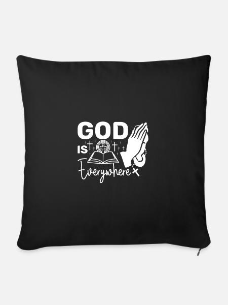 God is everywhere - Sofakissenbezug 45 x 45 cm - Schwarz