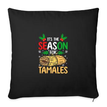 Christmas It's the season for tamales - Sofa pillowcase 17,3'' x 17,3'' (45 x 45 cm) - black - Front