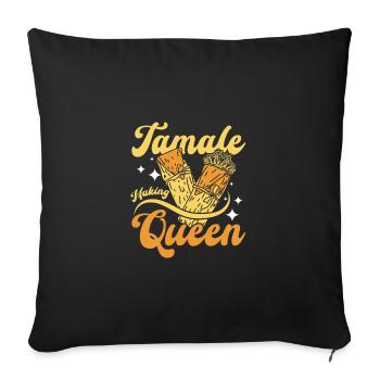 Tamale making queen - Sofa pillowcase 17,3'' x 17,3'' (45 x 45 cm) - black - Front