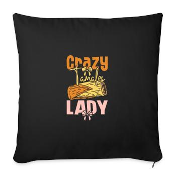 Crazy tamales lady - Sofa pillowcase 17,3'' x 17,3'' (45 x 45 cm) - black - Front