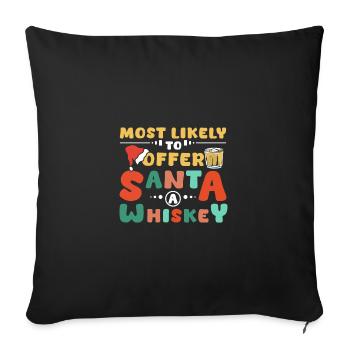 Le plus susceptible d’offrir un whisky au Père Noël - Housse de coussin décorative 45 x 45 cm - noir - Devant
