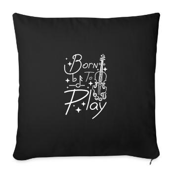 Violoniste né pour jouer du violon - Housse de coussin décorative 45 x 45 cm - noir - Devant