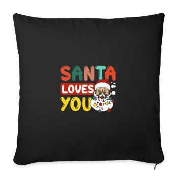 Groovy christmas santa loves you - Sofakissenbezug 45 x 45 cm - Schwarz - Vorne
