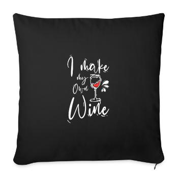 Vinification Je fais mon propre vin - Housse de coussin décorative 45 x 45 cm - noir - Devant