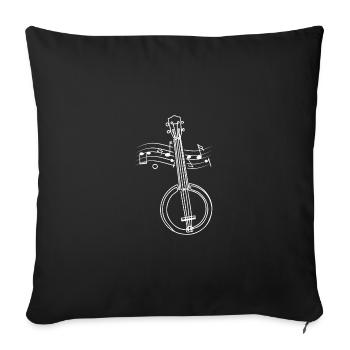 For banjo player sketch Drawn art banjo - Sofa pillowcase 17,3'' x 17,3'' (45 x 45 cm) - black - Front