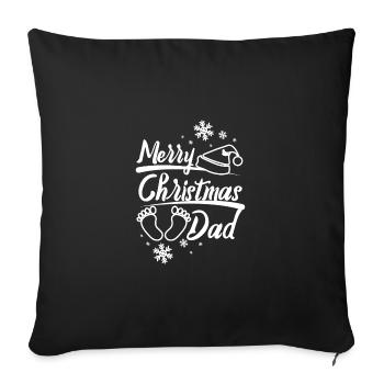 Devenir Père ou Papa, Joyeux Noël Papa - Housse de coussin décorative 45 x 45 cm - noir - Devant