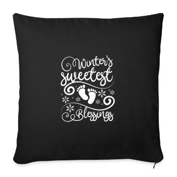 Becoming Mom & Dad, winters sweetest blessings - Sofakissenbezug 45 x 45 cm - Schwarz - Vorne