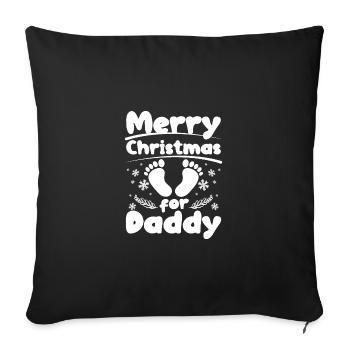 Devenir père, papa Joyeux Noël pour papa - Housse de coussin décorative 45 x 45 cm - noir - Devant
