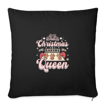 Xmas Christmas cookie baking queen - Sofakissenbezug 45 x 45 cm - Schwarz - Vorne