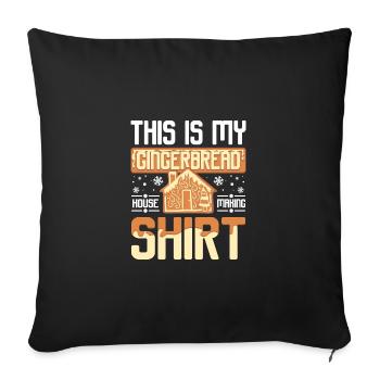C’est la fabrication de ma maison de pain ginga - Housse de coussin décorative 45 x 45 cm - noir - Devant