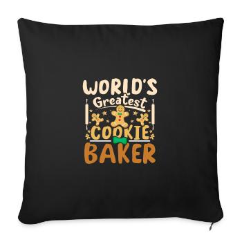 Le plus grand boulanger de biscuits de Noël au monde - Housse de coussin décorative 45 x 45 cm - noir - Devant