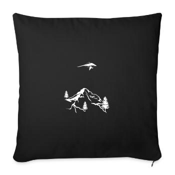 Drawn Hangglider Flight Mountains Hang Gliding - Sofakissenbezug 45 x 45 cm - Schwarz - Vorne
