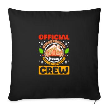 Équipe officielle de construction de maisons en pain d’épice - Housse de coussin décorative 45 x 45 cm - noir - Devant