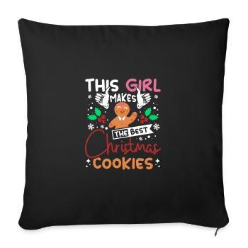 Cette fille fait les meilleurs biscuits de Noël - Housse de coussin décorative 45 x 45 cm - noir - Devant