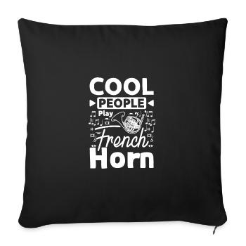 Des gens cool jouent du cor français - Housse de coussin décorative 45 x 45 cm - noir - Devant