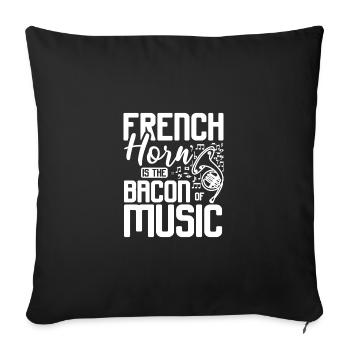 Le cor d’harmonie est le lard de la musique - Housse de coussin décorative 45 x 45 cm - noir - Devant