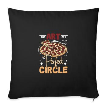 L’art d’un cercle de pizza parfait - Housse de coussin décorative 45 x 45 cm - noir - Devant