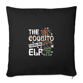 The coquito drinking elf - Sofa pillowcase 17,3'' x 17,3'' (45 x 45 cm) - black - Front