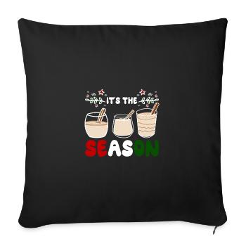 Porto Rico Noël, c’est la saison coquito - Housse de coussin décorative 45 x 45 cm - noir - Devant