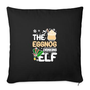 The eggnog drinking elf - Sofakissenbezug 45 x 45 cm - Schwarz - Vorne