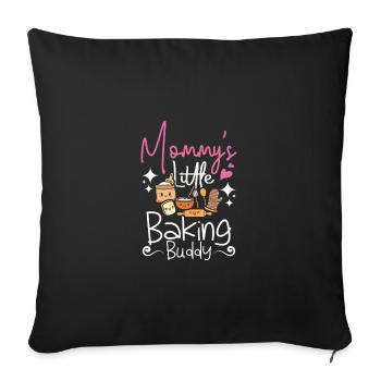 Le petit copain de pâtisserie de maman pour enfants - Housse de coussin décorative 45 x 45 cm - noir - Devant