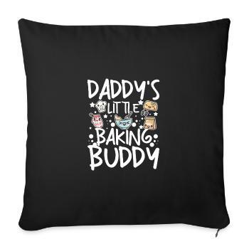 Le petit copain de pâtisserie de papa pour enfants - Housse de coussin décorative 45 x 45 cm - noir - Devant