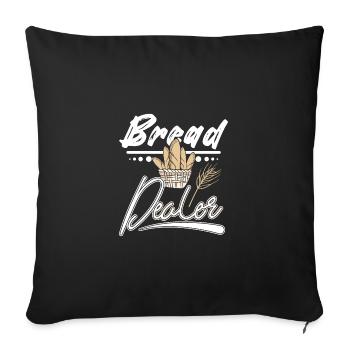 Marchand de pain de boulangerie - Housse de coussin décorative 45 x 45 cm - noir - Devant