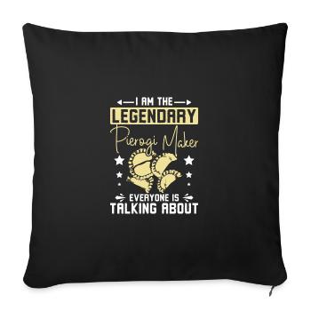 Le légendaire fabricant de pierogi dont tout le monde parle - Housse de coussin décorative 45 x 45 cm - noir - Devant