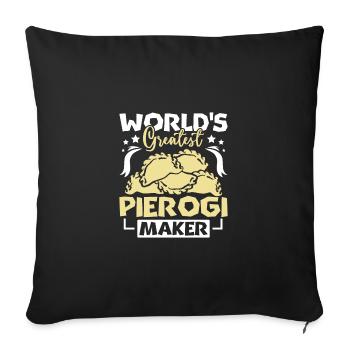 Le plus grand fabricant de pierogi au monde - Housse de coussin décorative 45 x 45 cm - noir - Devant
