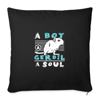 A boy a gerbil a soul - Sofa pillowcase 17,3'' x 17,3'' (45 x 45 cm) - black - Front