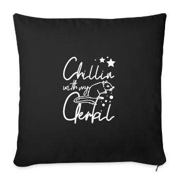 Chillin with my gerbil - Sofa pillowcase 17,3'' x 17,3'' (45 x 45 cm) - black - Front