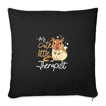 My cute little therapist gerbil - Sofa pillowcase 17,3'' x 17,3'' (45 x 45 cm) - black - Front