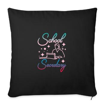 Girl School secretary - Sofa pillowcase 17,3'' x 17,3'' (45 x 45 cm) - black - Front