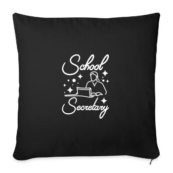 Drawn School Secretary Front Office Girl - Sofa pillowcase 17,3'' x 17,3'' (45 x 45 cm) - black - Front