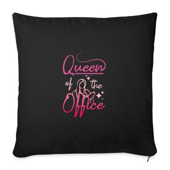 School secretary Queen of the office - Sofa pillowcase 17,3'' x 17,3'' (45 x 45 cm) - black - Front