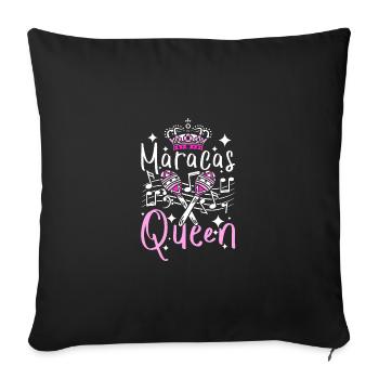 Fille Maracas Reine - Housse de coussin décorative 45 x 45 cm - noir - Devant