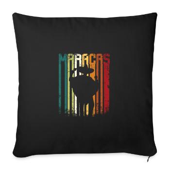 Mexico Retro Vintage Maracas - Sofa pillowcase 17,3'' x 17,3'' (45 x 45 cm) - black - Front