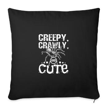 Creepy crawly and cute Tarantula - Sofa pillowcase 17,3'' x 17,3'' (45 x 45 cm) - black - Front