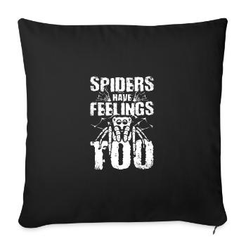 Spiders have feelings too - Sofa pillowcase 17,3'' x 17,3'' (45 x 45 cm) - black - Front