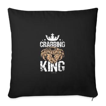 Crab fishing Crabbing king - Sofa pillowcase 17,3'' x 17,3'' (45 x 45 cm) - black - Front