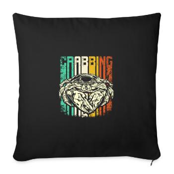 Retro Vintage Crab Fishing Crabbing - Sofa pillowcase 17,3'' x 17,3'' (45 x 45 cm) - black - Front