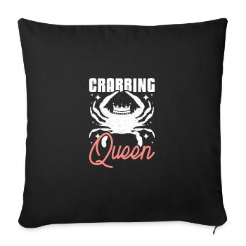 Girl Crab fishing Crabbing Queen - Sofa pillowcase 17,3'' x 17,3'' (45 x 45 cm) - black - Front