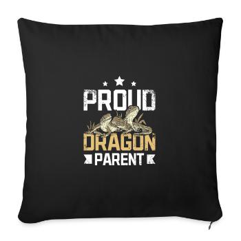 Proud bearded dragon parent - Sofa pillowcase 17,3'' x 17,3'' (45 x 45 cm) - black - Front