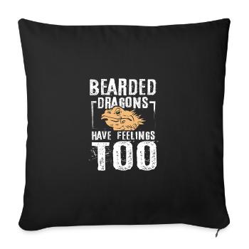 Les dragons barbus ont aussi des sentiments - Housse de coussin décorative 45 x 45 cm - noir - Devant
