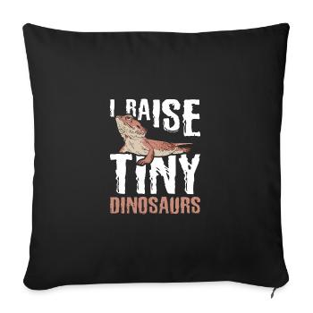 J’élève de minuscules dinosaures barbus dragon - Housse de coussin décorative 45 x 45 cm - noir - Devant