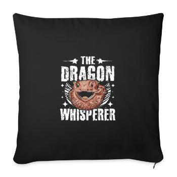Le chuchoteur de dragon barbu - Housse de coussin décorative 45 x 45 cm - noir - Devant