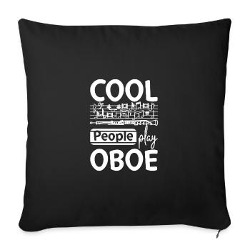 Des gens cool jouent du hautbois - Housse de coussin décorative 45 x 45 cm - noir - Devant